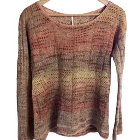 Free People Multicolor Crew Neck Sweater - Picture 1 of 10